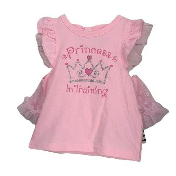DDG Darling Princess In Training 2 Piece 3/6 months striped Shorts Set - Picture 1 of 7